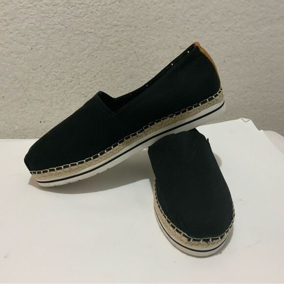 New BOBS From Skechers Women's Size 10 Shoe with Memory Foam Black Canvas Flats - Picture 7 of 12